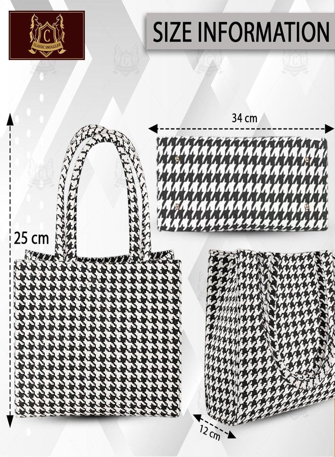 Global Impex Classic Smuggler Bag, Large Capacity Geometric Print Tote Bag for Women - Stylish Shoulder Handbag for Office, Shopping, and Daily Use | Lightweight & Durable Fabric Bag - Image 2
